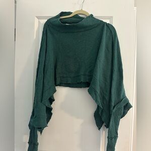 Free people moon daisy waffle knit pullover size small